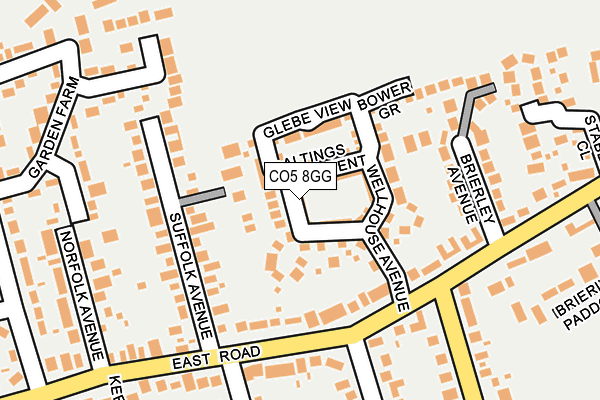 CO5 8GG map - OS OpenMap – Local (Ordnance Survey)