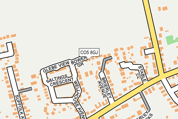 CO5 8GJ map - OS OpenMap – Local (Ordnance Survey)