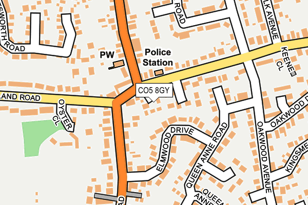 CO5 8GY map - OS OpenMap – Local (Ordnance Survey)