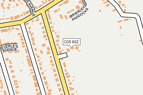 CO5 8GZ map - OS OpenMap – Local (Ordnance Survey)