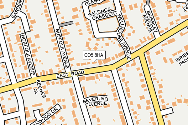 CO5 8HA map - OS OpenMap – Local (Ordnance Survey)