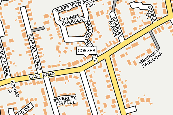 CO5 8HB map - OS OpenMap – Local (Ordnance Survey)