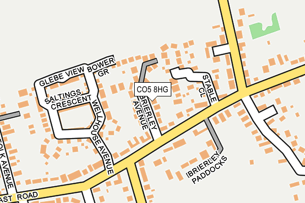 CO5 8HG map - OS OpenMap – Local (Ordnance Survey)