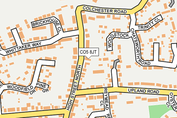 CO5 8JT map - OS OpenMap – Local (Ordnance Survey)