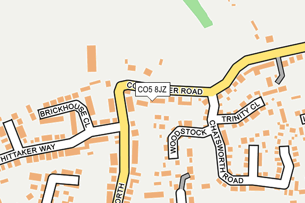 CO5 8JZ map - OS OpenMap – Local (Ordnance Survey)