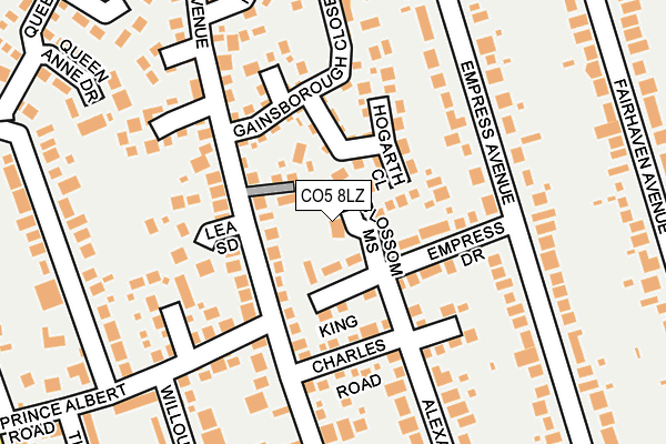 CO5 8LZ map - OS OpenMap – Local (Ordnance Survey)