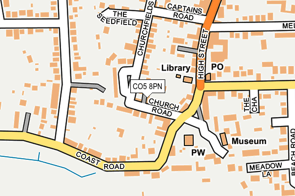 CO5 8PN map - OS OpenMap – Local (Ordnance Survey)