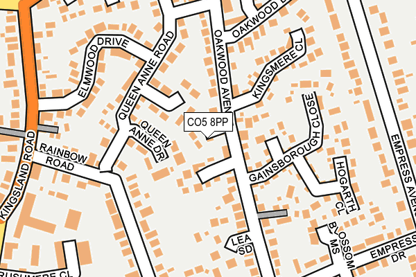CO5 8PP map - OS OpenMap – Local (Ordnance Survey)