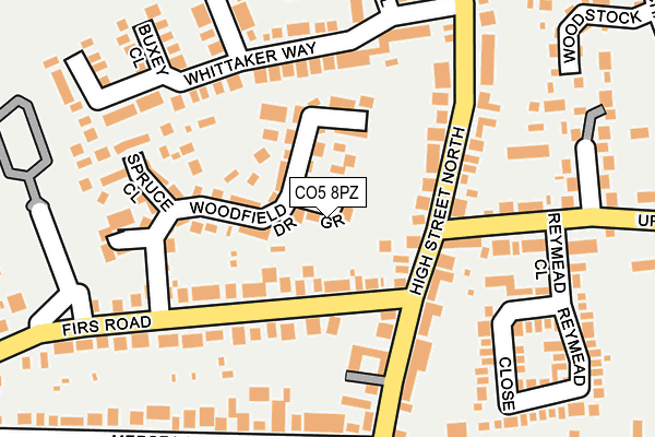 CO5 8PZ map - OS OpenMap – Local (Ordnance Survey)