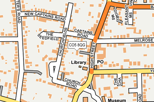 CO5 8QG map - OS OpenMap – Local (Ordnance Survey)