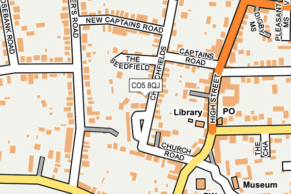 CO5 8QJ map - OS OpenMap – Local (Ordnance Survey)