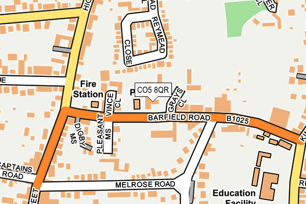 CO5 8QR map - OS OpenMap – Local (Ordnance Survey)