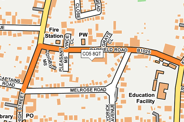 CO5 8QT map - OS OpenMap – Local (Ordnance Survey)