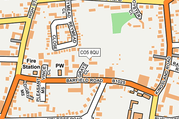 CO5 8QU map - OS OpenMap – Local (Ordnance Survey)