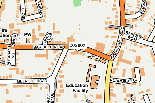 CO5 8QX map - OS OpenMap – Local (Ordnance Survey)
