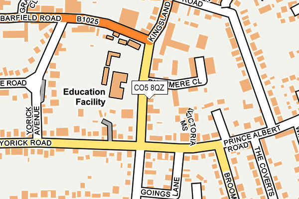 CO5 8QZ map - OS OpenMap – Local (Ordnance Survey)