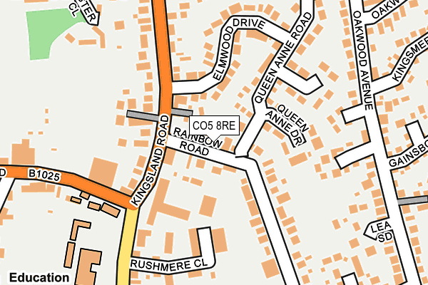 CO5 8RE map - OS OpenMap – Local (Ordnance Survey)