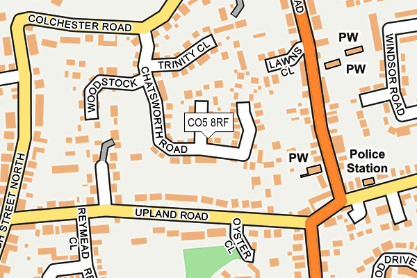 CO5 8RF map - OS OpenMap – Local (Ordnance Survey)