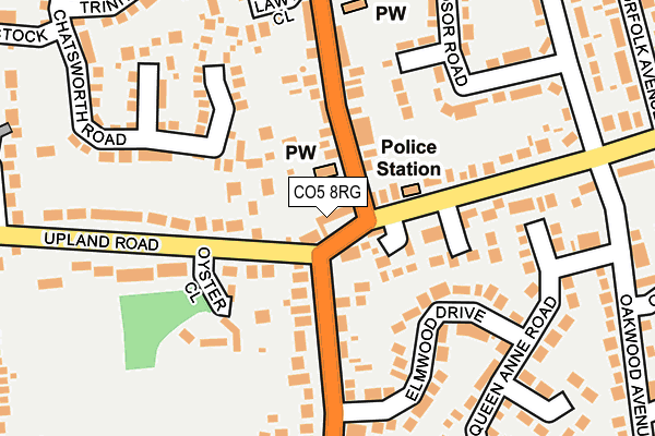 CO5 8RG map - OS OpenMap – Local (Ordnance Survey)