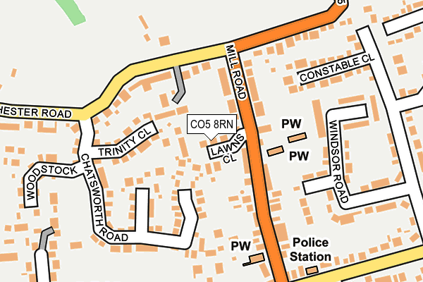 CO5 8RN map - OS OpenMap – Local (Ordnance Survey)