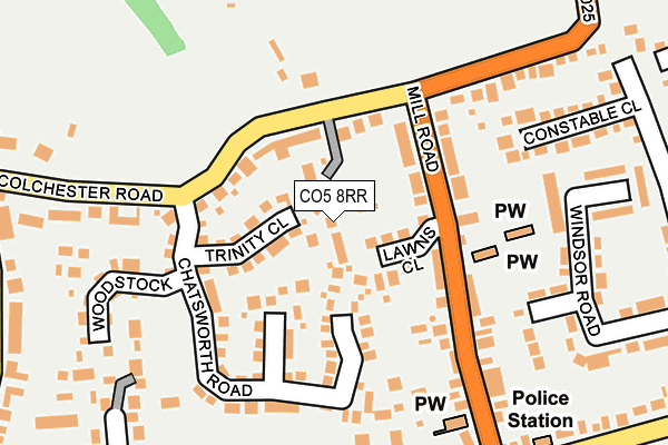 CO5 8RR map - OS OpenMap – Local (Ordnance Survey)