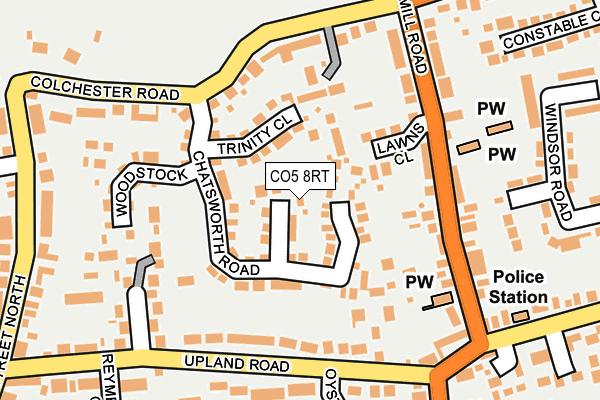 CO5 8RT map - OS OpenMap – Local (Ordnance Survey)