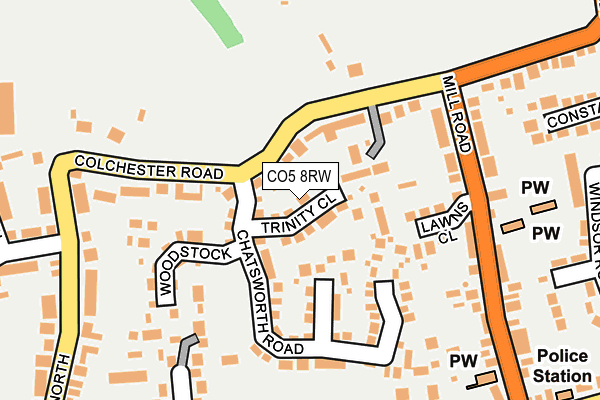 CO5 8RW map - OS OpenMap – Local (Ordnance Survey)