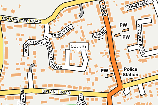 CO5 8RY map - OS OpenMap – Local (Ordnance Survey)