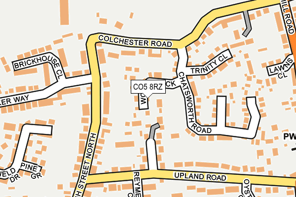 CO5 8RZ map - OS OpenMap – Local (Ordnance Survey)