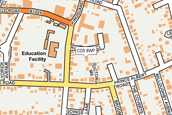CO5 8WP map - OS OpenMap – Local (Ordnance Survey)