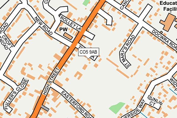 CO5 9AB map - OS OpenMap – Local (Ordnance Survey)