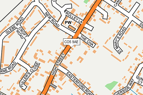 CO5 9AE map - OS OpenMap – Local (Ordnance Survey)