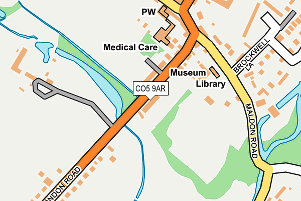 CO5 9AR map - OS OpenMap – Local (Ordnance Survey)