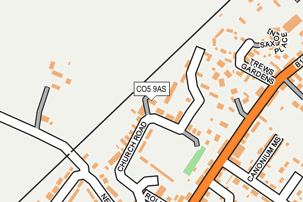 CO5 9AS map - OS OpenMap – Local (Ordnance Survey)