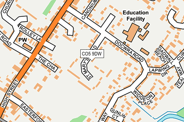 CO5 9DW map - OS OpenMap – Local (Ordnance Survey)