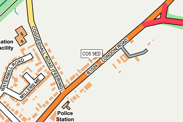 CO5 9ED map - OS OpenMap – Local (Ordnance Survey)