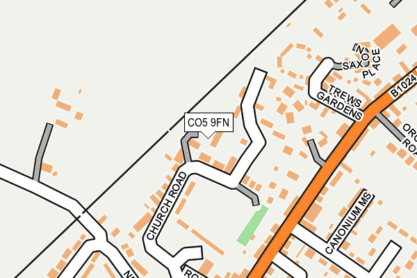 CO5 9FN map - OS OpenMap – Local (Ordnance Survey)