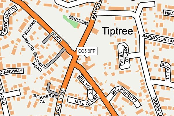 CO5 9FP map - OS OpenMap – Local (Ordnance Survey)