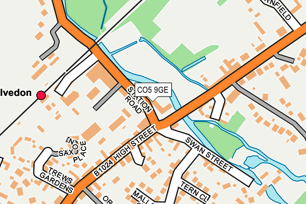 CO5 9GE map - OS OpenMap – Local (Ordnance Survey)