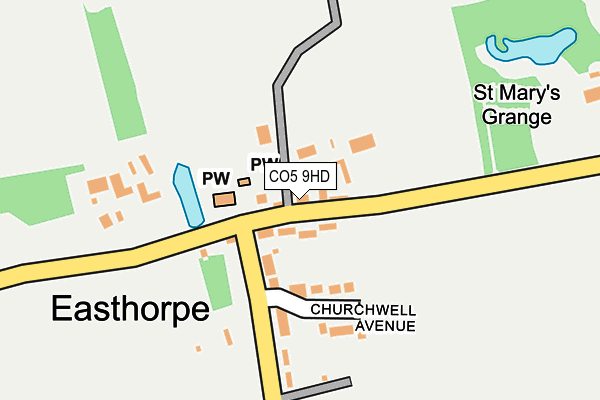 CO5 9HD map - OS OpenMap – Local (Ordnance Survey)