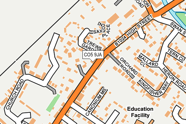 CO5 9JA map - OS OpenMap – Local (Ordnance Survey)