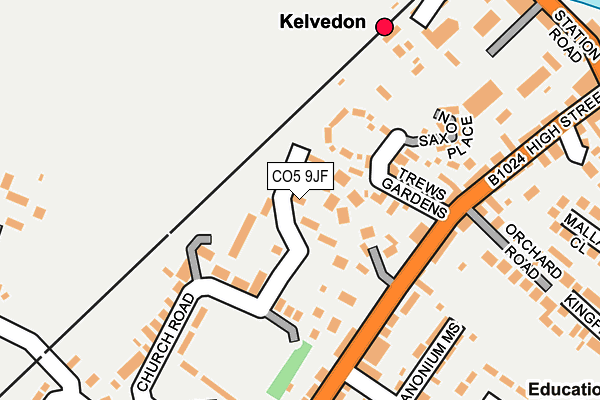 CO5 9JF map - OS OpenMap – Local (Ordnance Survey)