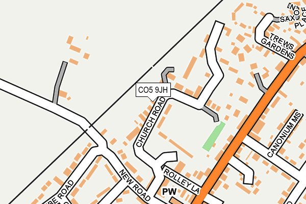 CO5 9JH map - OS OpenMap – Local (Ordnance Survey)