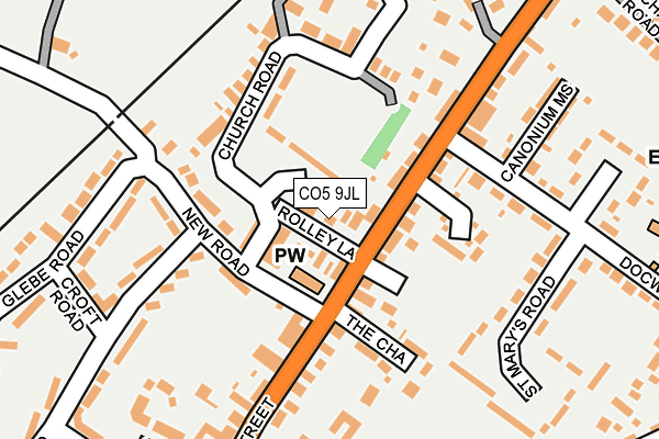 CO5 9JL map - OS OpenMap – Local (Ordnance Survey)