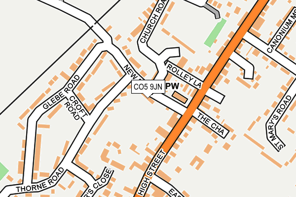 CO5 9JN map - OS OpenMap – Local (Ordnance Survey)