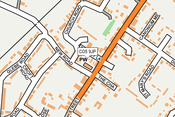 CO5 9JP map - OS OpenMap – Local (Ordnance Survey)