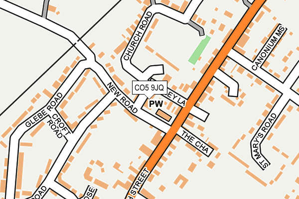 CO5 9JQ map - OS OpenMap – Local (Ordnance Survey)