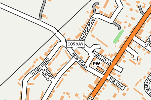 CO5 9JW map - OS OpenMap – Local (Ordnance Survey)