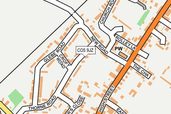 CO5 9JZ map - OS OpenMap – Local (Ordnance Survey)