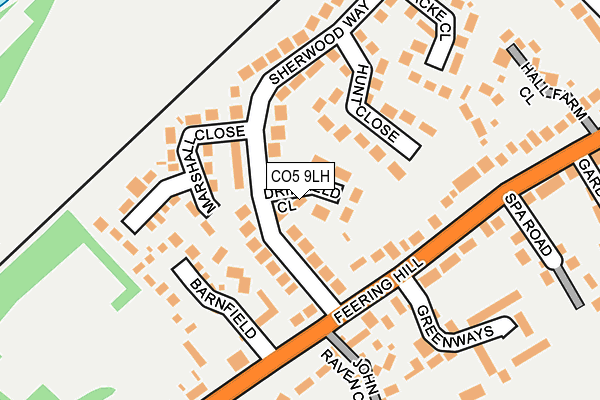 CO5 9LH map - OS OpenMap – Local (Ordnance Survey)